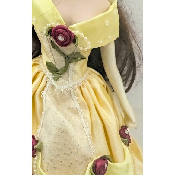 vtg. Disney Princess Belle Beauty and The Best Porcelain Doll 16” w/ stand - Picture 5 of 14